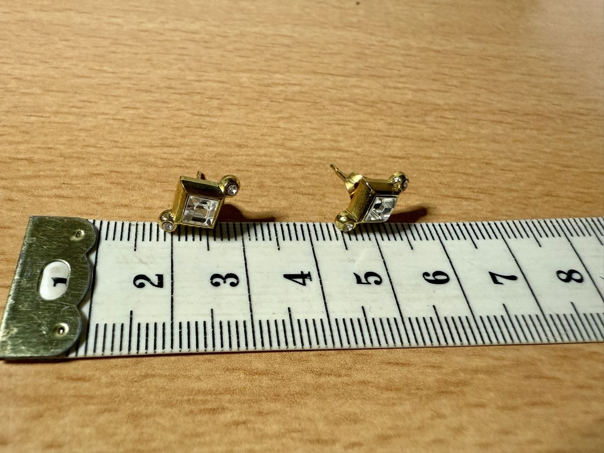 Orecchini pendenti & Orecchini a lobo: Vintage Goldfarbene Ohrringe mit Strasssteinen – Usato da Lamone venduto da LaCantinaMagica 6
