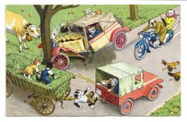 Katzenkarte - Künstler M. Künzli No 4749 - Verkehr - Chaos