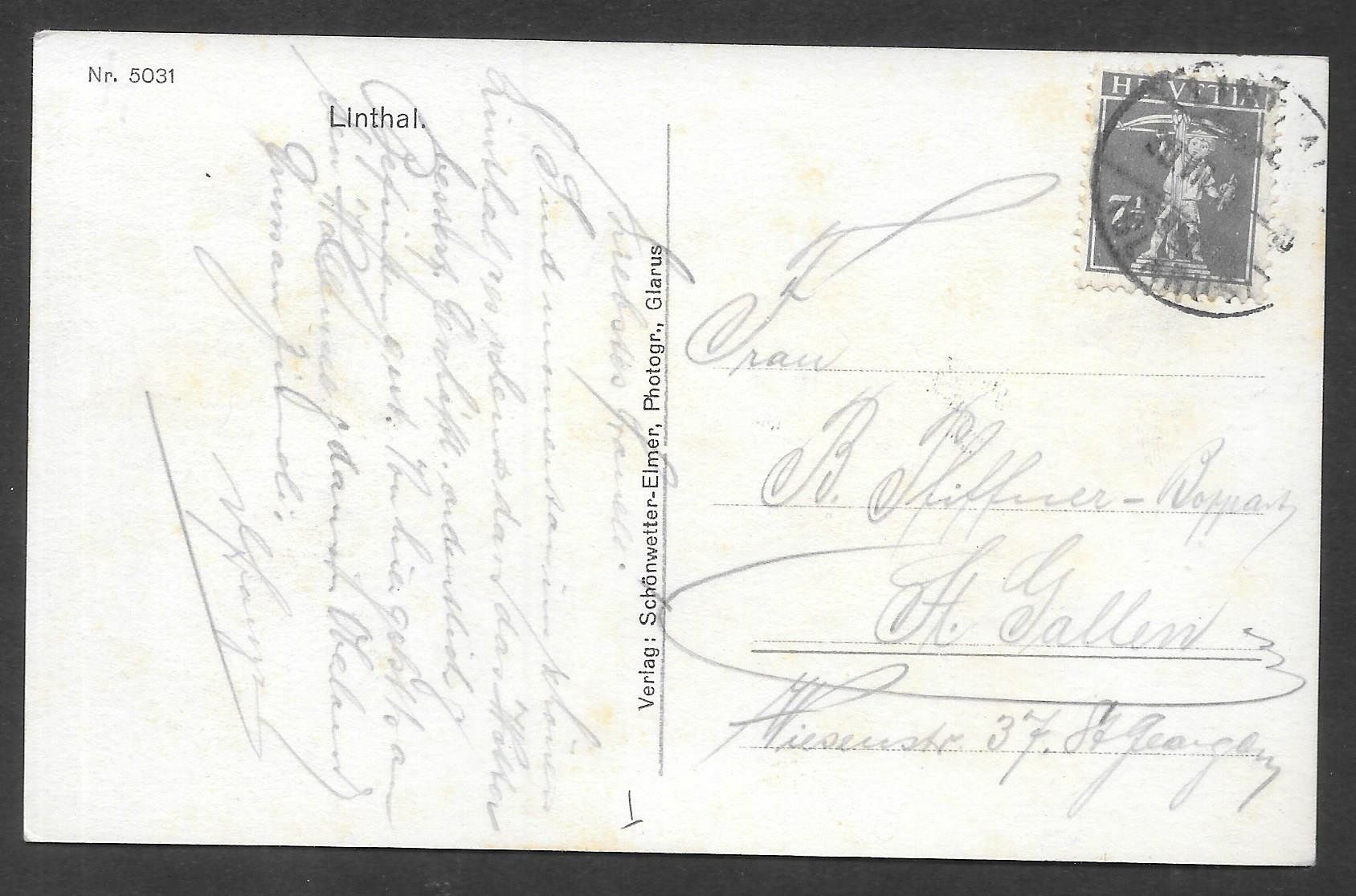 Cartoline postali: Linthal Gesamtansicht – Usato da Olten venduto da clotaldi 1