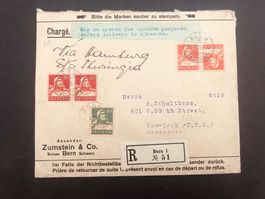 R Brief 1925 nach New York super Frankatur     (G3587)