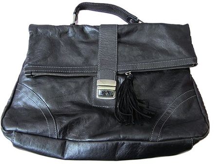 MAX & Co s.Masse Tasche Leder schwarz used + loved Look