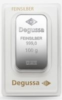Degussa Feinsilber Barren 100g 999,0 Neu OVP