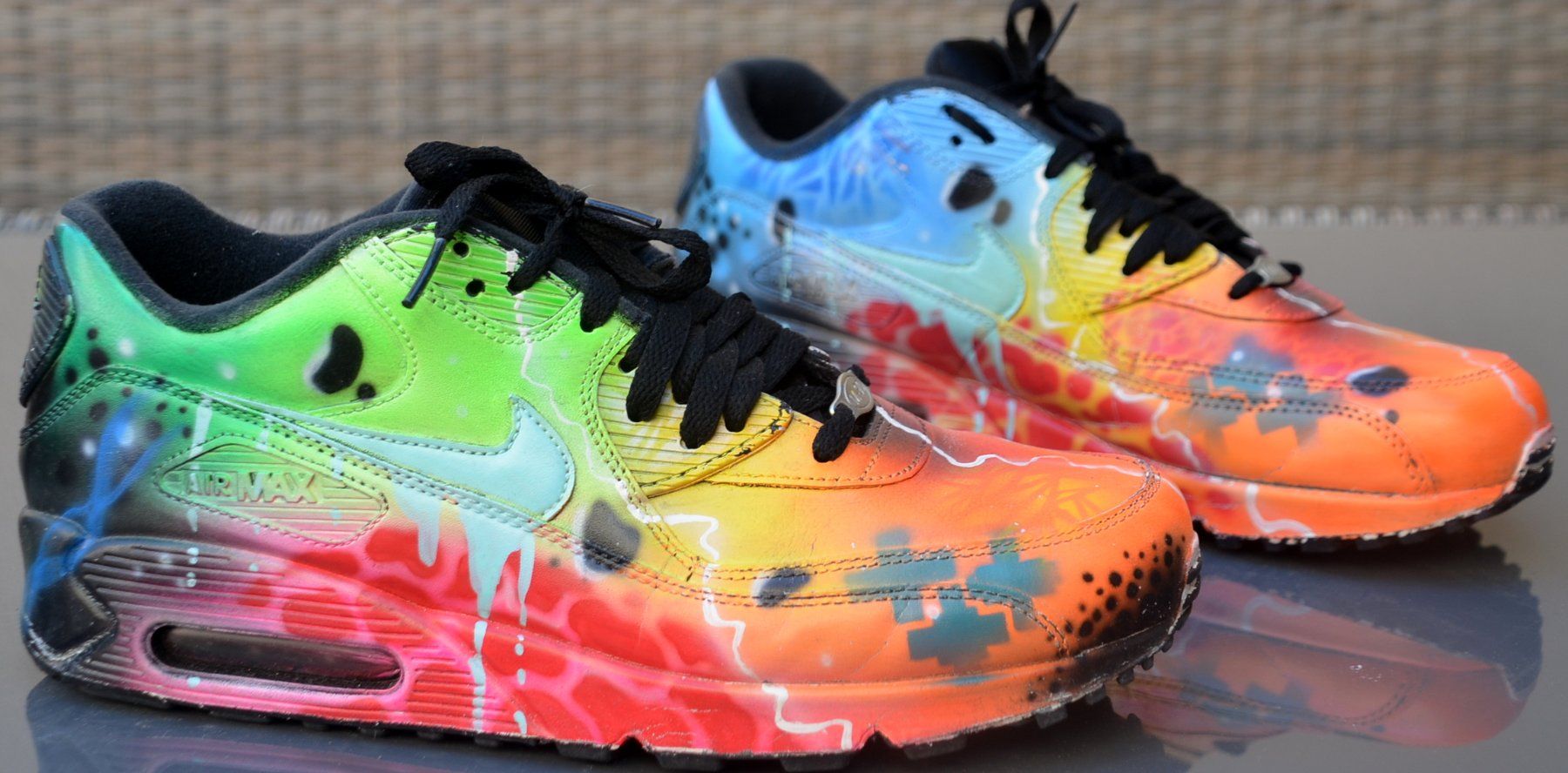 Nike Scarpe da uomo: Nike Air Max 90 Blue Galaxy Painted Custom 44.5 – Usato da Collonges venduto da arashee 6