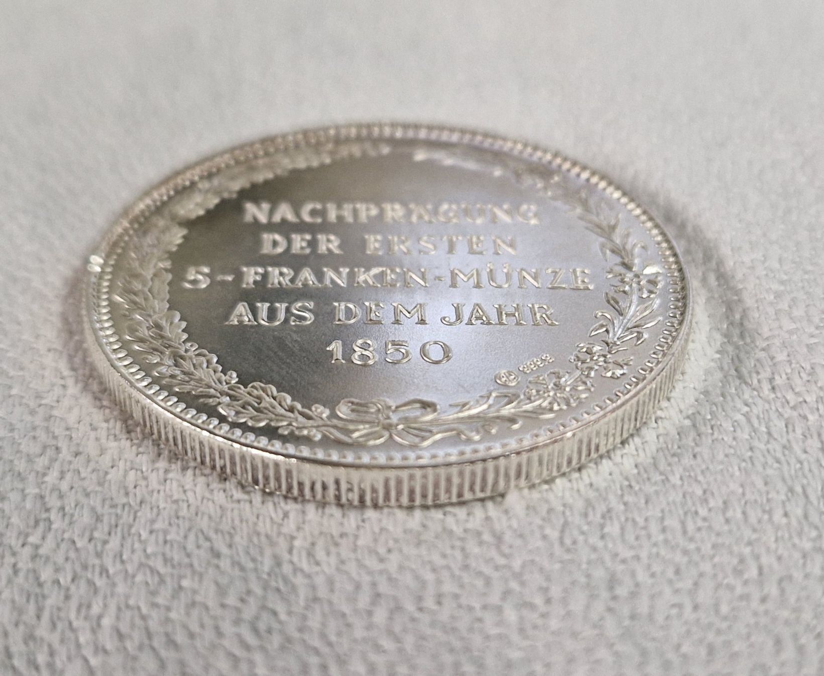 Alle Münzen: 1 UNZEN SILBER ERSTER FÜNFLIBER 1850 – Gebraucht aus Bilten von Mic2022 3