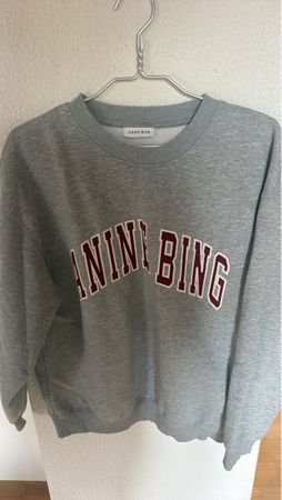 Anine Bing Sweatshirt grau Logo Druck neuwertig