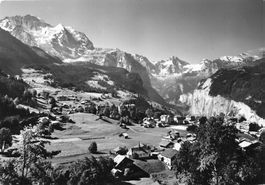 Wengen BE Jungfrau und Breithorn Panorama G