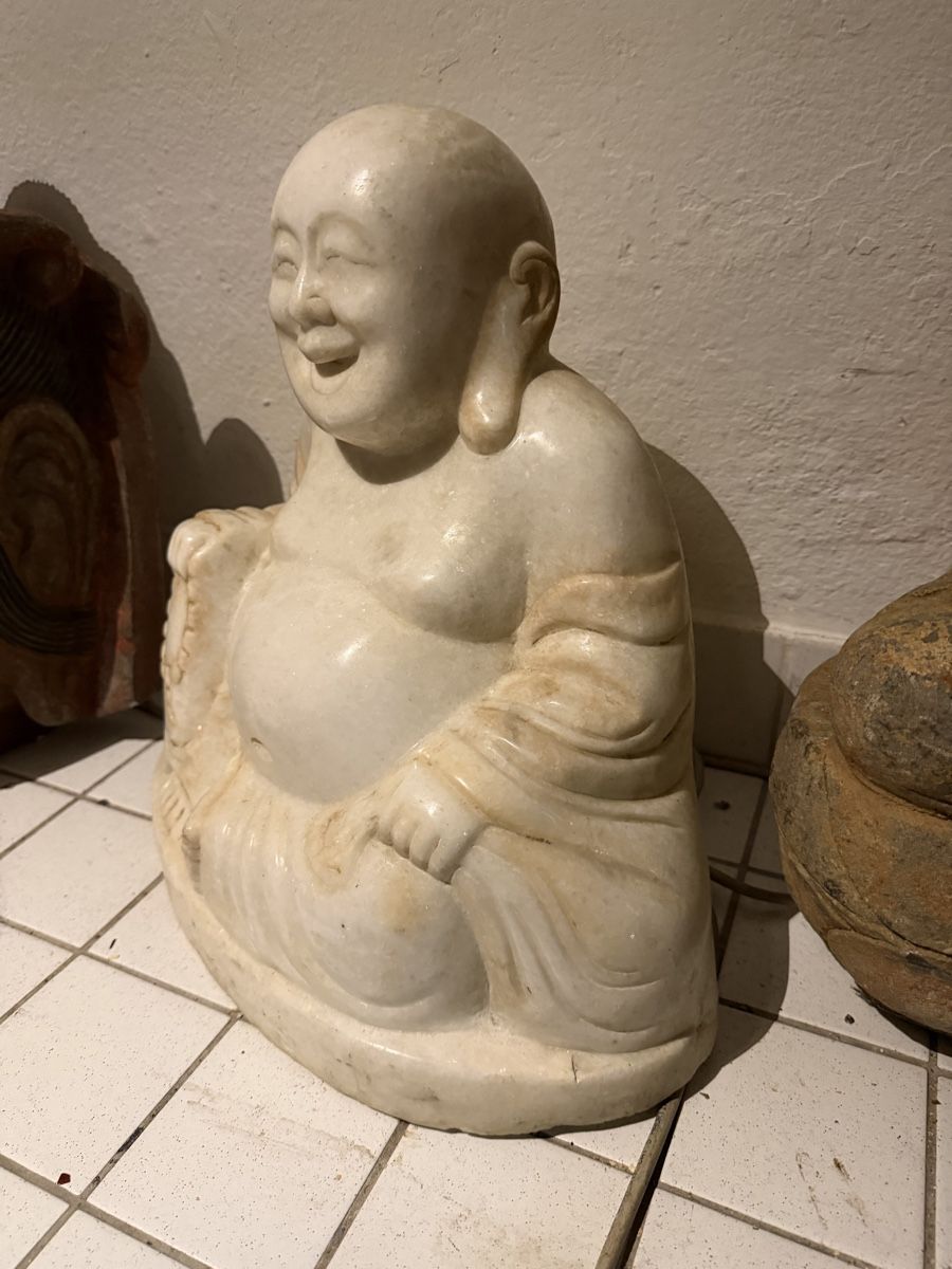 Sculture & Statue: Glücks Buddha 18Jh. weisser Marmor – Usato da Wettingen venduto da NickInc 1