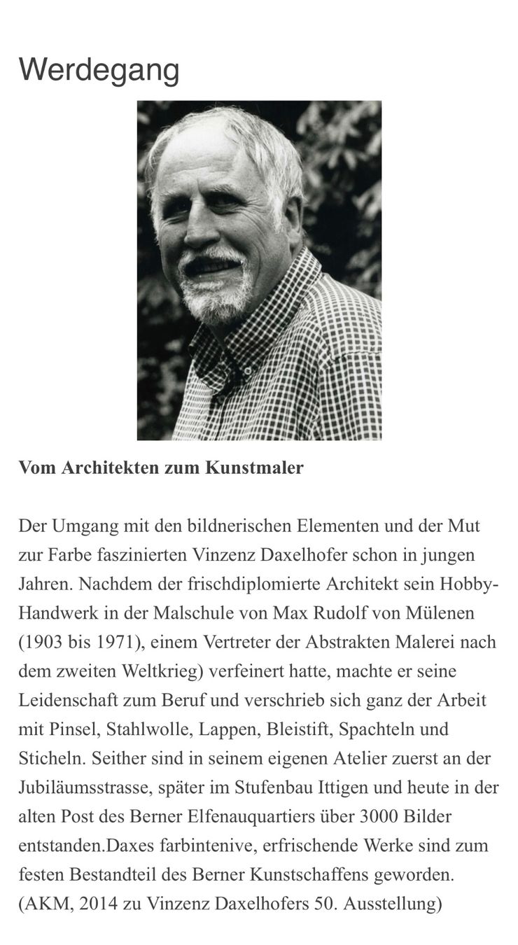Gemälde: Daxelhofer Vinzenz (1938 Bern) – Gebraucht aus Grosshöchstetten von Perle1951 6