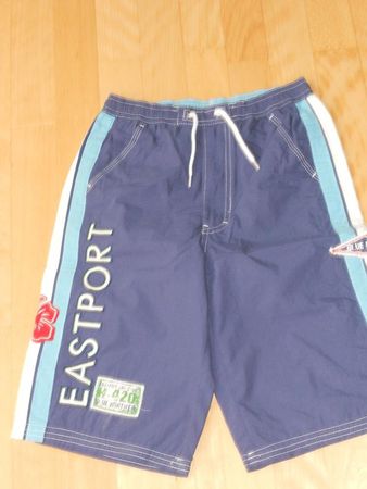 Neu: Bermudas - weiss-hellblau-marine - Gr. 140