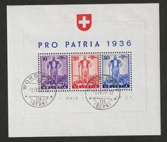 1936 : Pro Patria Block W8 : KP 300.--
