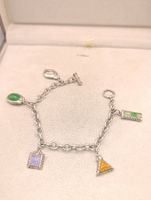 Vintage 925er Silber Armband Natur Steinen Silber Anhänger