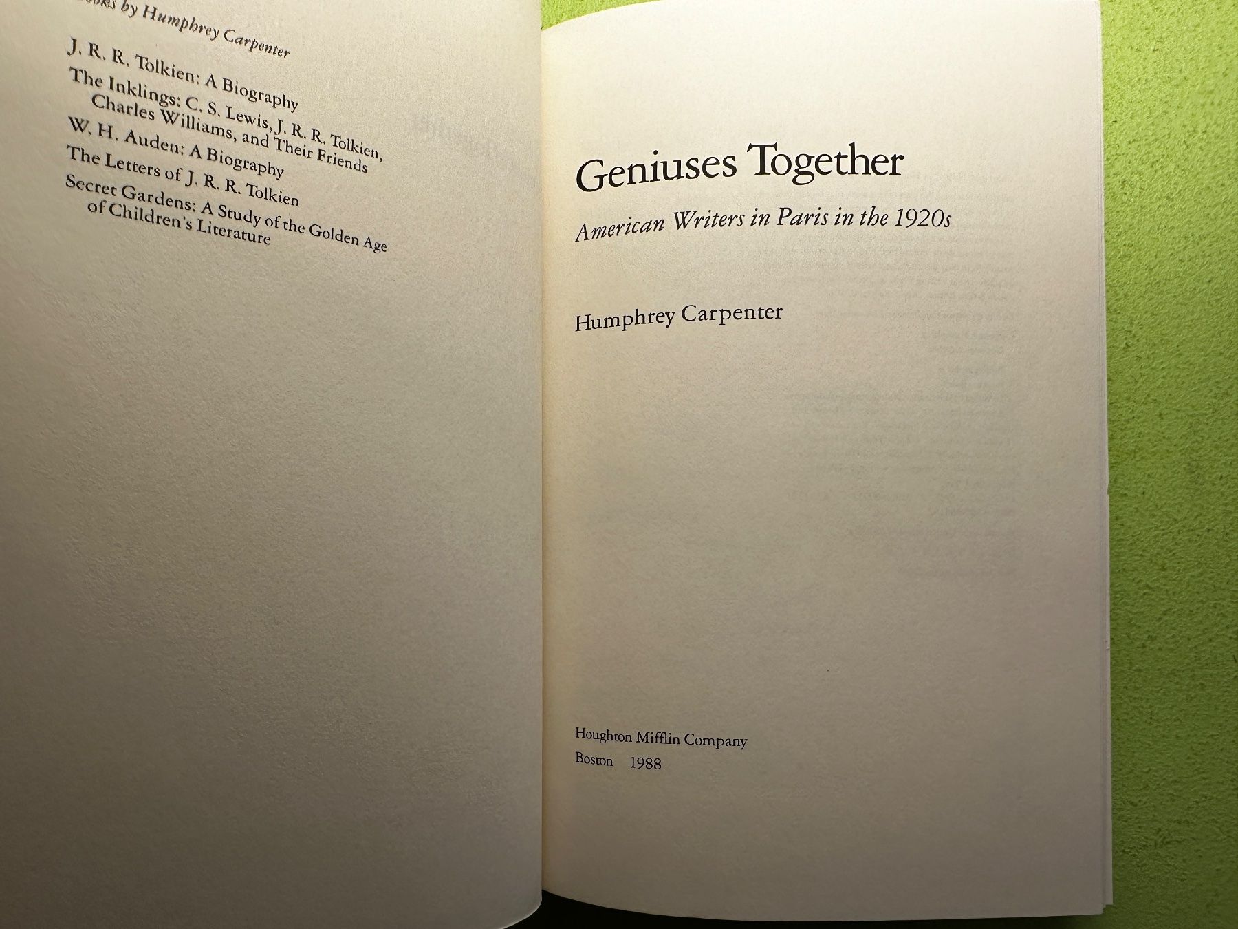 Libri: Humphrey Carpenter: Geniuses Together – Usato da Zürich venduto da allp 2