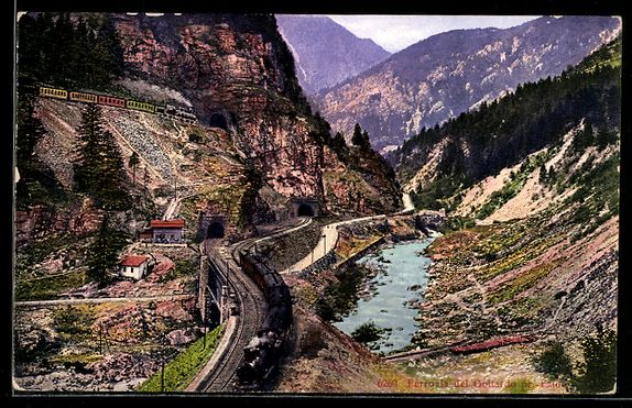 Cartoline postali: Gotthardbahn, Gebirgsschlucht mit schwei – Usato da Berlin venduto da bartko-reher