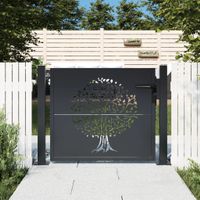 Gartentor Anthrazit 100x75 cm Stahl Baum-Design