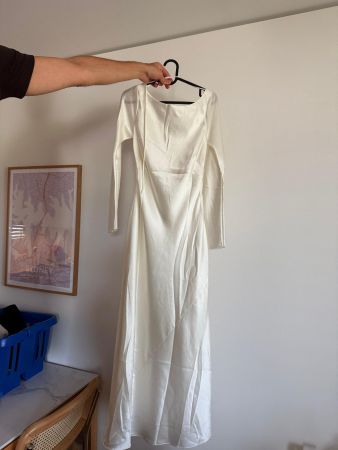 Satin Kleid Creme - neu & ungetragen -Grösse S