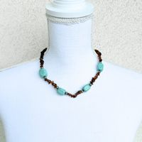 Collier Brun & Turquoise