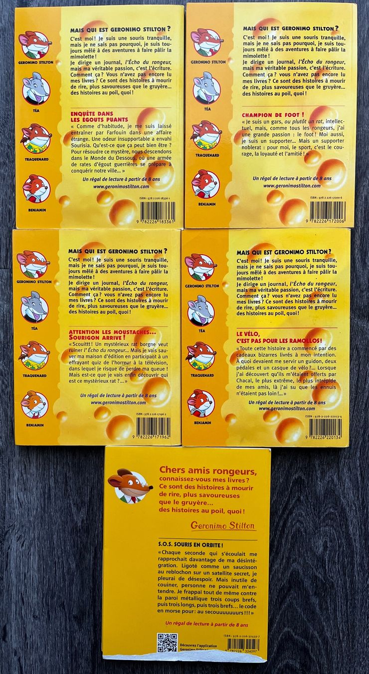 Libri: GERONIMO STILTON 5 livres – Nuovo (secondo la descrizione) da La Plaine venduto da Biliblue 1