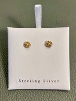 🌸 Kleine Ohrstecker Blüten Rosen 925er Silber vergoldet