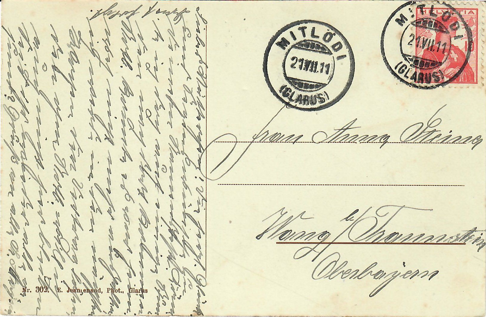 Cartoline postali: Sehr alte AK von Glarus - Teilansicht!  GL – Usato da Flirsch venduto da sammlerliebe 1