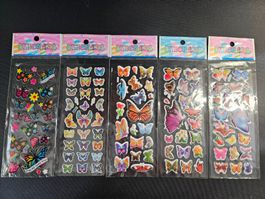 5 Bogen Sticker Aufkleber Etiketten Schmetterlinge Basteln