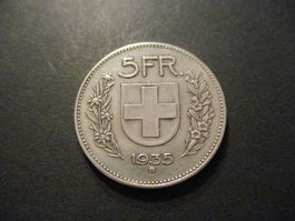 5.- Fr  1935  Superbe pièce Superbe qualité  Top
