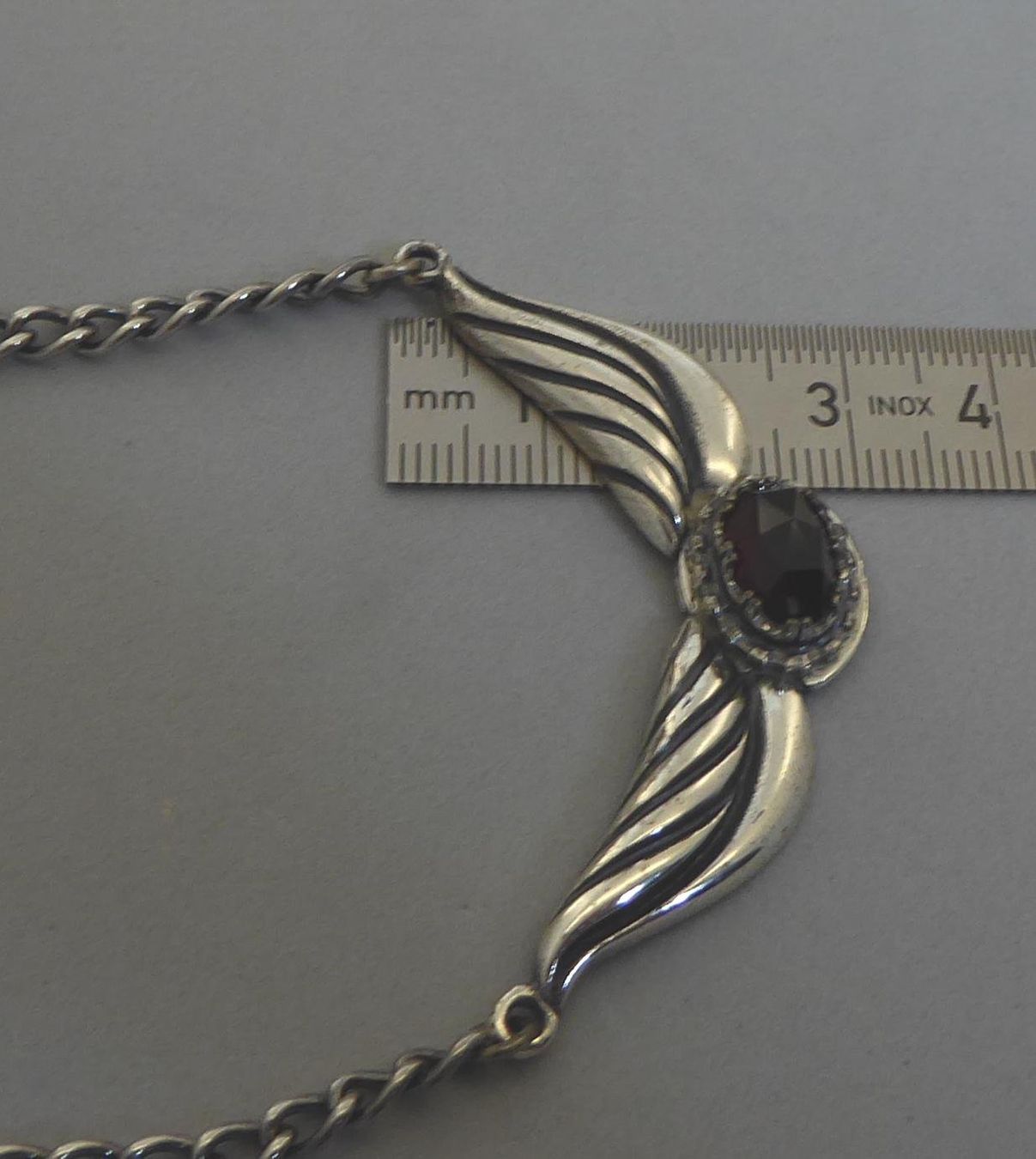 Catenine: Antike Kette 835 Silber mit Glas Stein vor 1939 – Usato da Muri AG venduto da Lineli2020 4