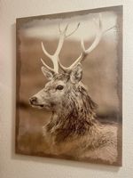 Wandbild Hirsch - auf Leinwand gemalt - 58x77cm