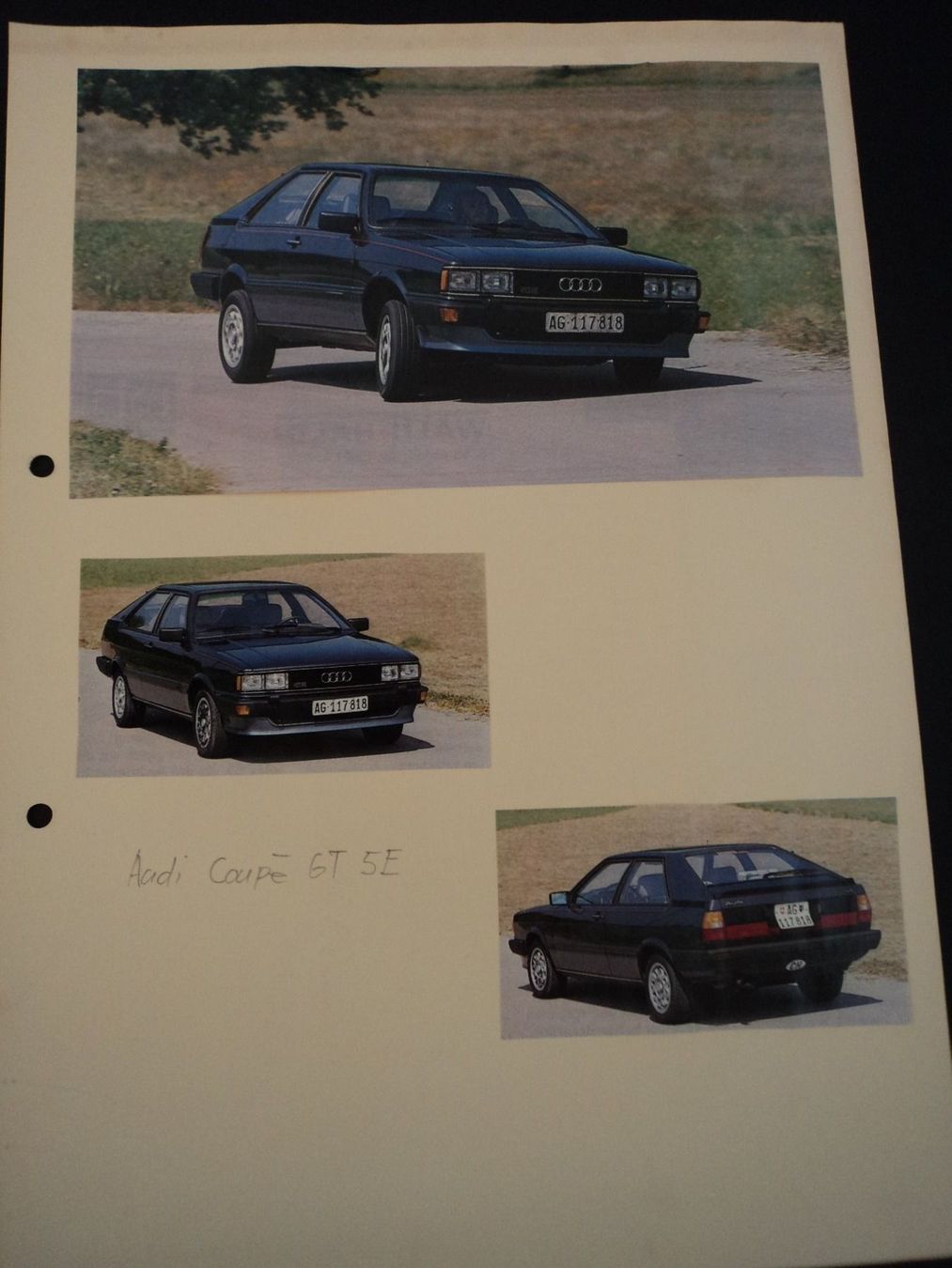Audi Prospekte & Literatur: Prospekt Factsheet Audi Coupé GT 5E – Gebraucht aus Schwarzenburg von  1