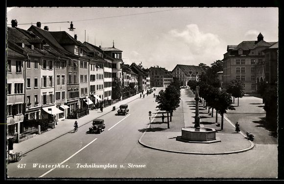 Cartoline postali: AK Winterthur, Technikumplatz & Straße – Usato da Berlin venduto da bartko-reher