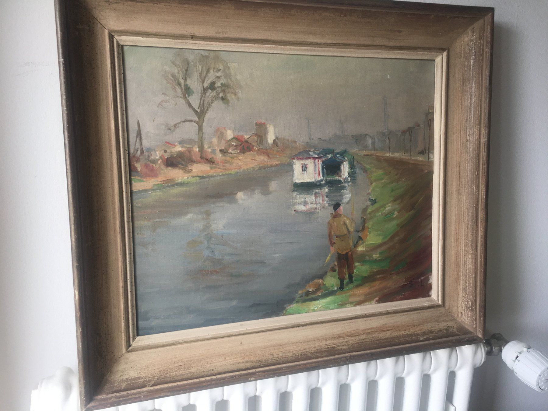 Tableaux: Alte  Oel Bild ein tolles Märchen mit Fluss monogramiert E.L – D'occasion à Zürich par Nofelet31