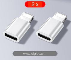 2 Adaptateurs Type C Femelle vers lightning pour iphone 14