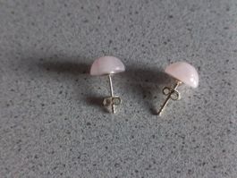 Rosenquarz  Ohrstecker Silber 925