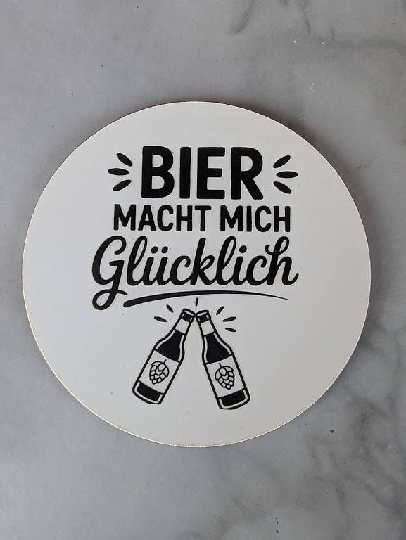Untersetzer: Untersetzer mit Bier Spruch – Neu (gemäss Beschreibung) aus Wangenried von Handmade68 2