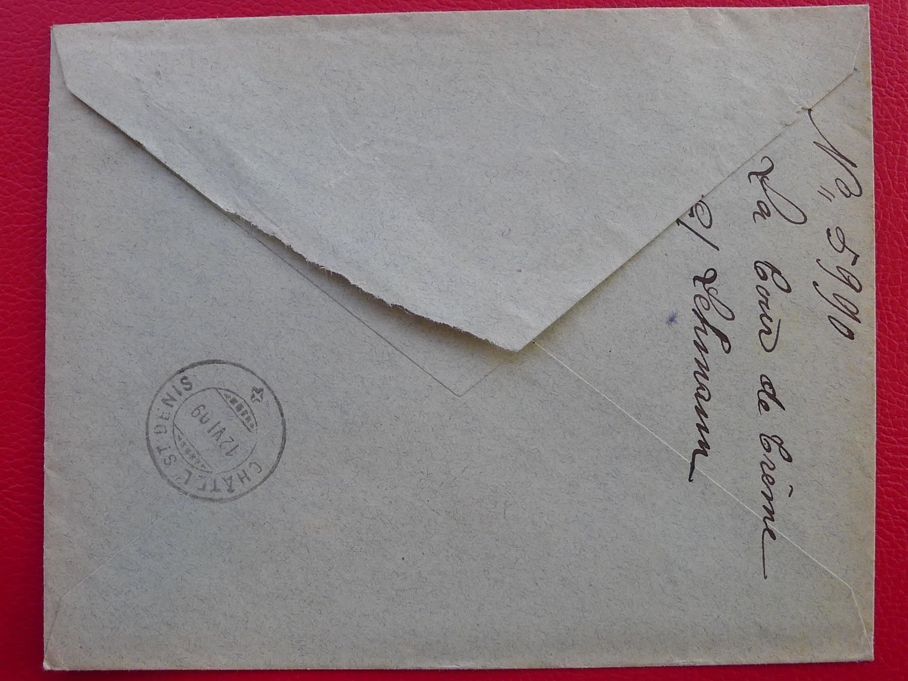 Tutti i francobolli: 1909: Nr.104 auf Brief: TOUR DE TRÉME - CHATEL-ST-DENIS – Usato da Sursee venduto da Luzernerraute 2