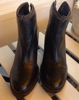 Bottines cuir noir femme fermeture zip talon bloc T37