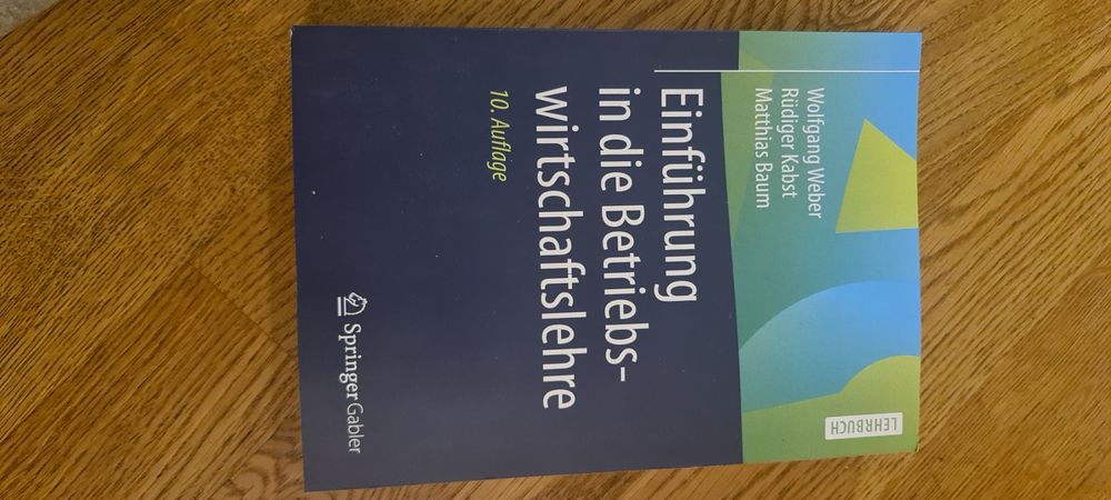 Einführung In Die Betriebswirtschaftslehre | Kaufen Auf Ricardo