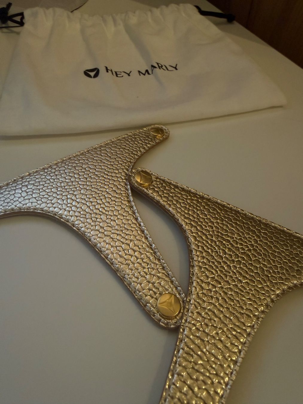 Scarpe da donna: HEY MARLY Topping Leder Gold mit Beutel Neu – Usato da Zürich venduto da pire01 2