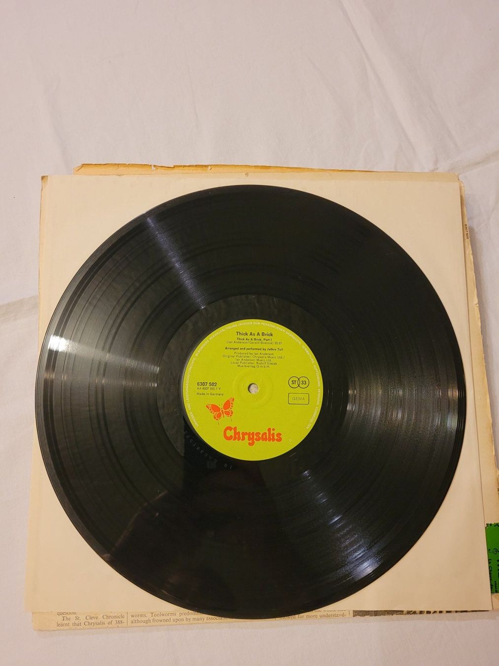 Dischi in vinile: Journal St.Cleve Chronicle 28.01.1972 Jethro Tull – Usato da la Chaux-de-Fonds venduto da Lampe 3