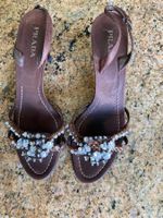 Prada Sandalen, braun, mit Strassteinen Gr. 40, Top Zustand!