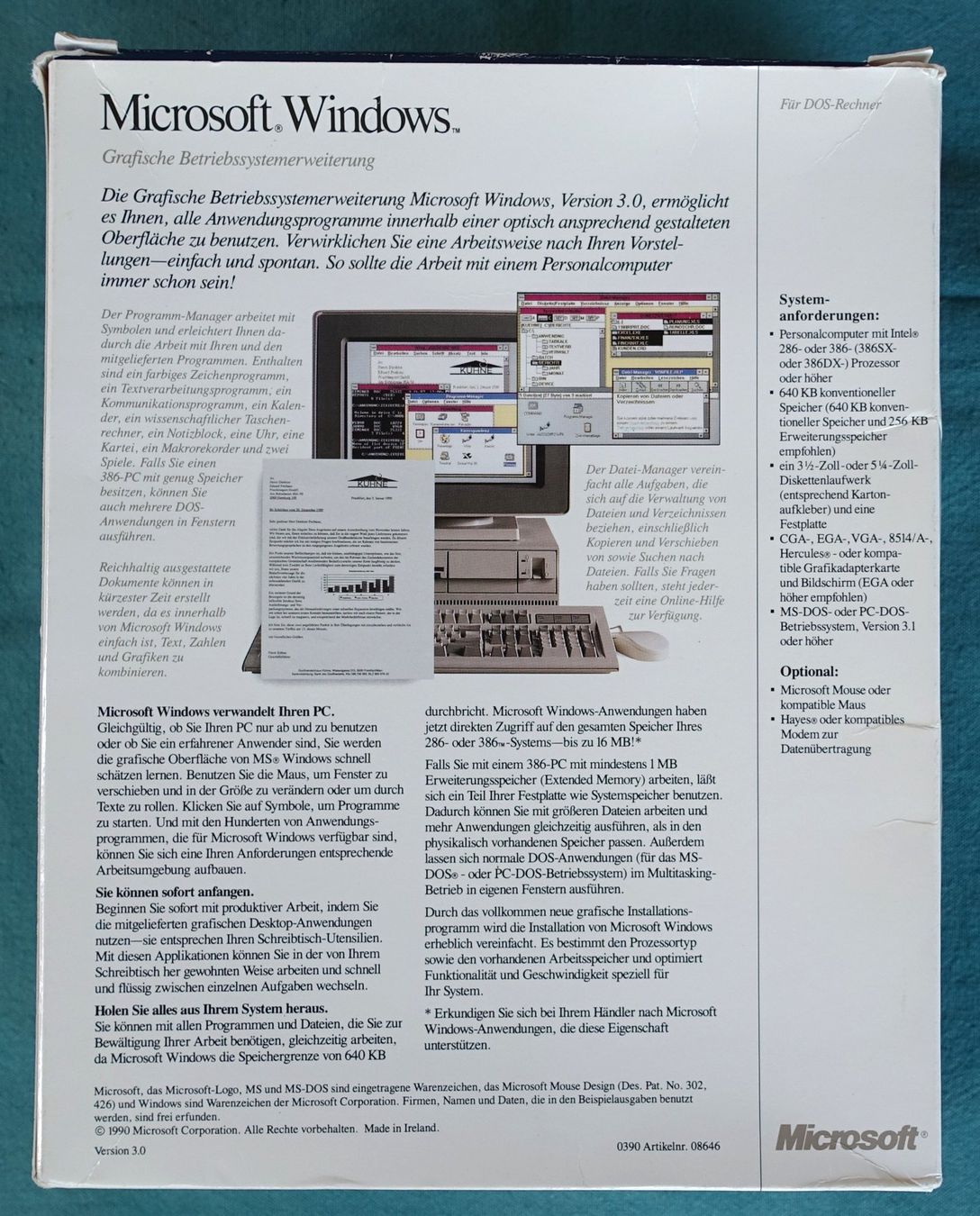 Microsoft Software: Microsoft Windows 3.0 auf 5 1/4 Zoll Disketten – Usato da Lohn-Ammannsegg venduto da Vizechef 1