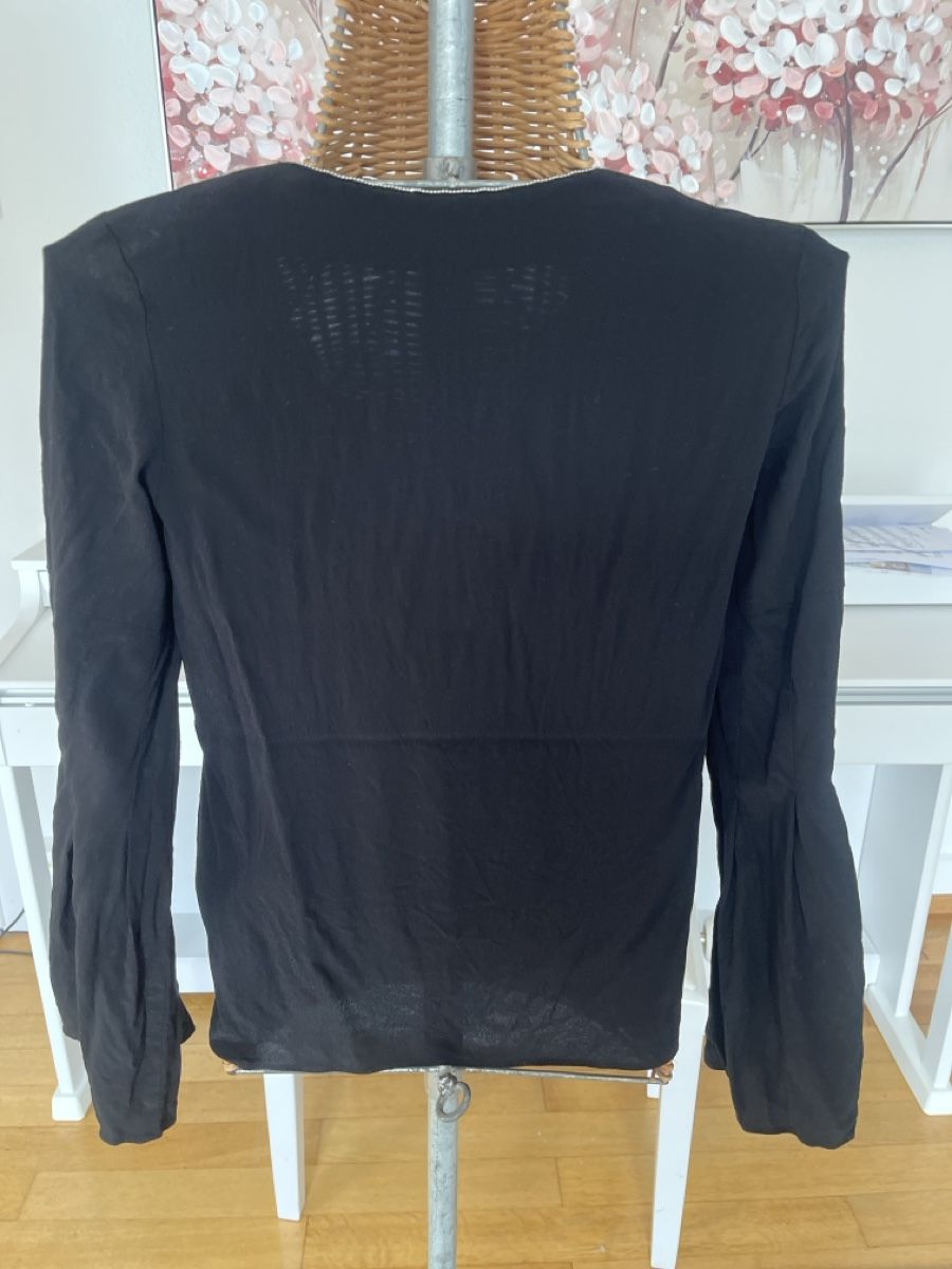 Camicette: Bluse mit V-Ausschnitt, Weiten Ärmeln, XS – Usato da Solothurn venduto da Bobesch08 5