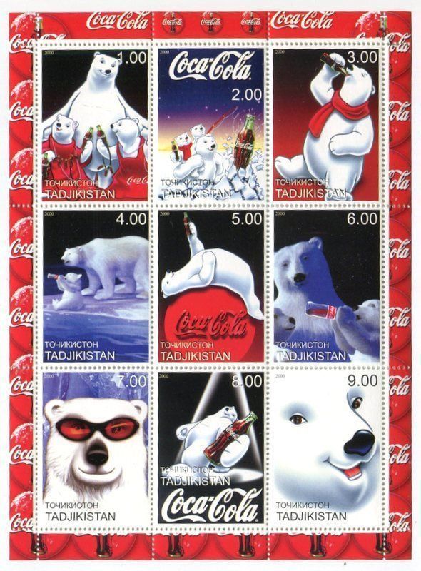 Tous les timbres: Block "Coca-Cola. Eisbär". Tadschikistan – Neuf avec emballage d'origine à Basel par Butsch5