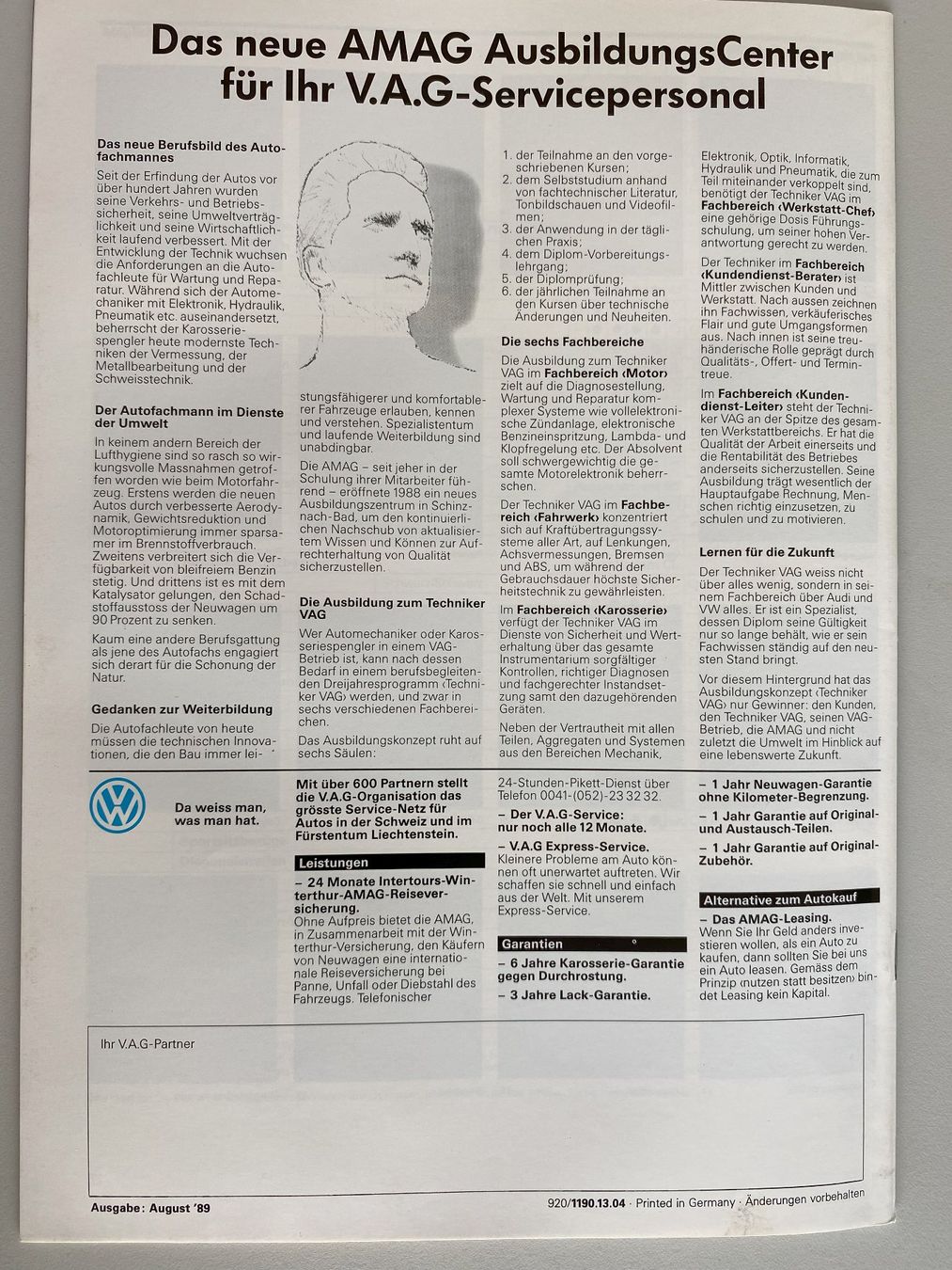Zeitschriften & Magazine: Der Passat Variant Magazin (1989) – Gebraucht aus Alpnach-Dorf von Hess-Automobile 3