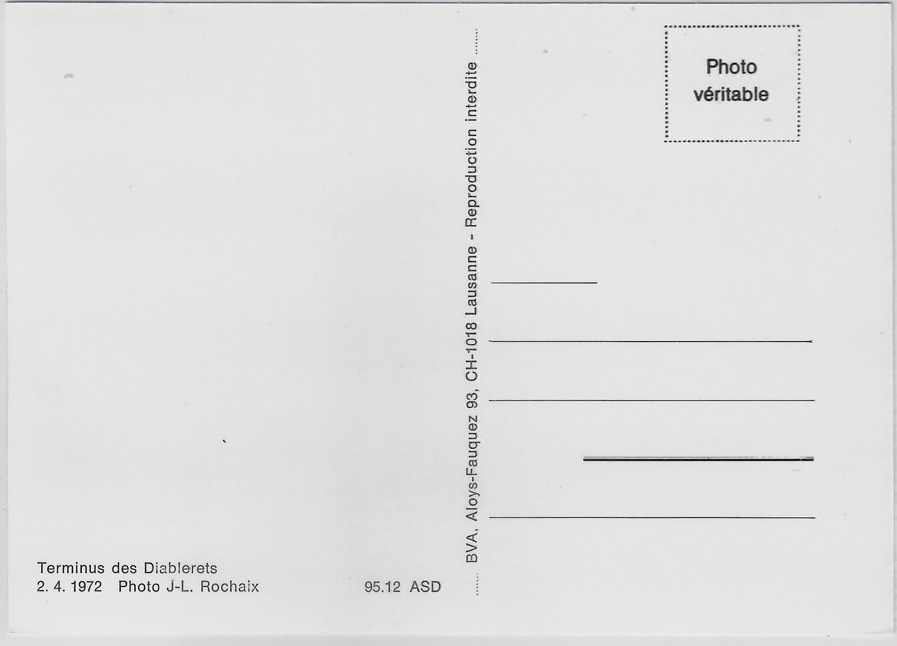 Cartoline postali: Terminus des Diablerets ASD 2.4.1972 – Usato da Ettingen venduto da Kartenplanet 1