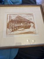 Gravure Ancienne Signée Lambert, ferme savoyarde