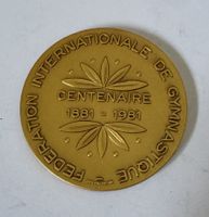 1981 Medaille Fed. Int. de Gymnastique vergoldet 50 mm unz