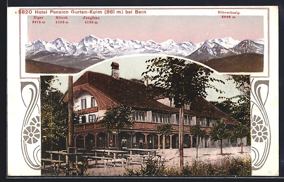 Ansichtskarten: Gurten-Kulm bei Bern, Hotel Pension Gurt – Gebraucht aus Berlin von bartko-reher