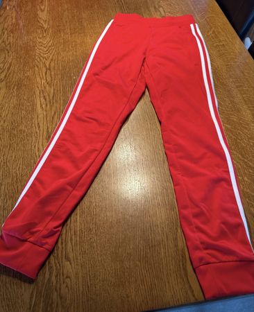 Pantalon de survêtement Adidas rouge rayures blanches taille