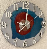 Handgemachte Wanduhr aus Sägeblatt, Durchmesser 30 cm