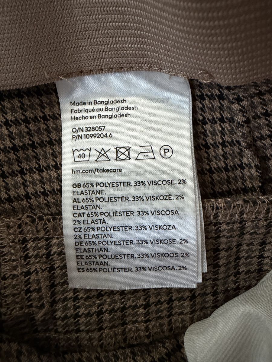 H&M Pantaloni: H&M Trousers, Brown Checkered Pattern, Size EUR 36 – Usato da Zürich venduto da jus_sw7l 6